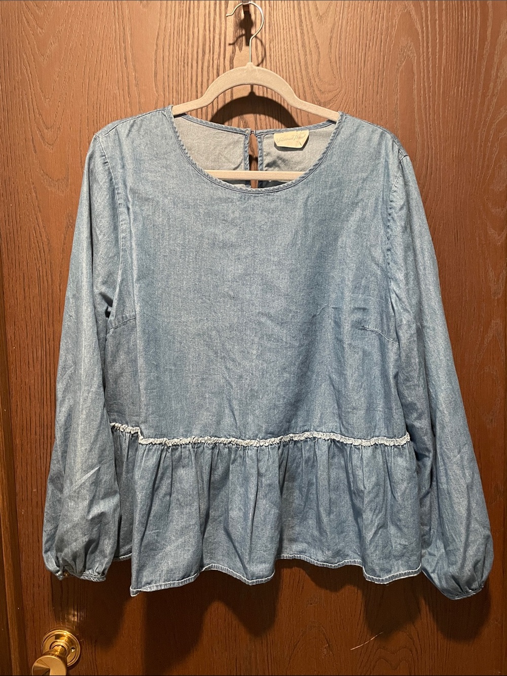 Universal Thread Denim Peplum Shirt
